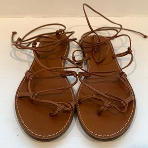 Madewell The Boardwalk Lace Up Sandal Brown Size 9